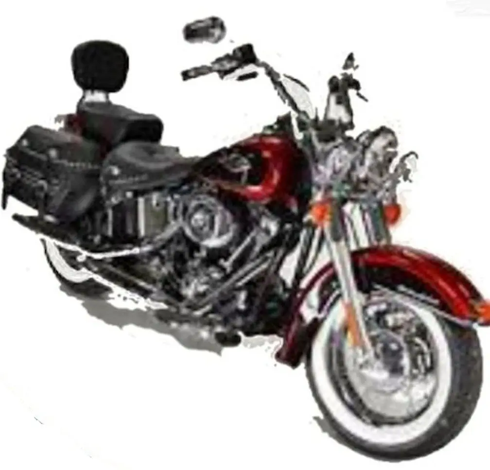 A red motorcycle with a black seat and chrome frame.